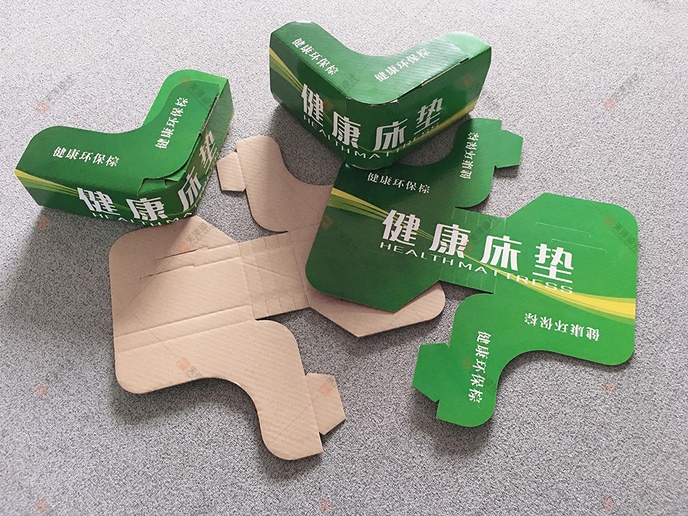 通用席梦思健康床垫瓦楞纸纸扣包角棕垫护角商标包装辅料双啤扣绿色